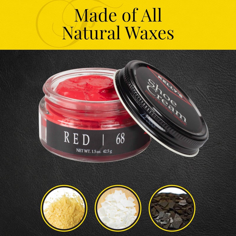 KELLYS Kelly's Red Shoe Polish 1.5 oz - Professional Leather Shoe Cream - Image 3